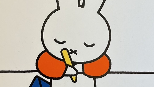 『ブルータス 伝える力。』の雑誌の表紙のイラストです。ミッフィーちゃんが紙に何か書いているイラストが描かれています。