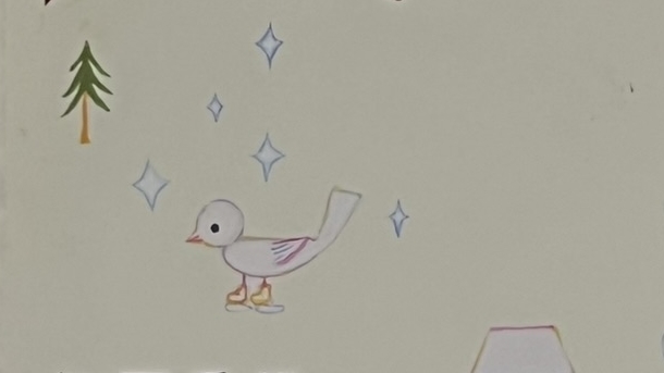 『ぼくの小鳥ちゃん』の本の表紙のイラストです。小鳥ちゃんが描かれています。