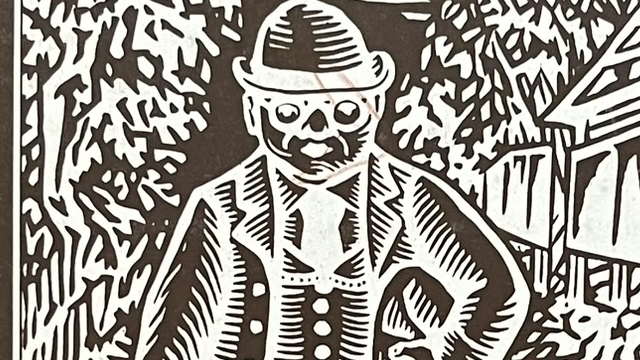 『ゑげれすいろは人物』の本の表紙のイラストです。へっぽこ先生のイラストが描かれています。