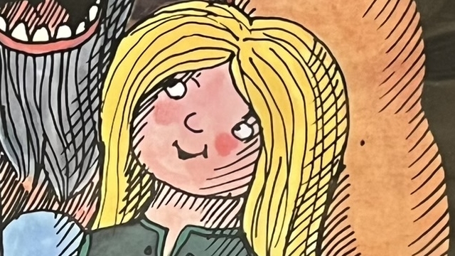 『ゼラルダと人食い鬼』の絵本の表紙のイラストです。女の子の絵が描かれています。