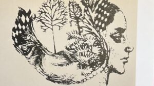 『宇野亜喜良60年代ポスター集』の本のページのイラストです。