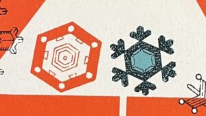 『Merry Christmas』のカタログの表紙の写真。雪の結晶のイラストが描かれています。