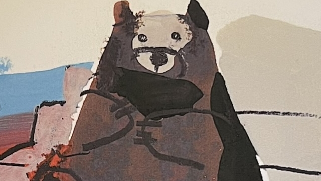 『CACAON』の絵本のページのイラストです。クマのCACAONが描かれています。