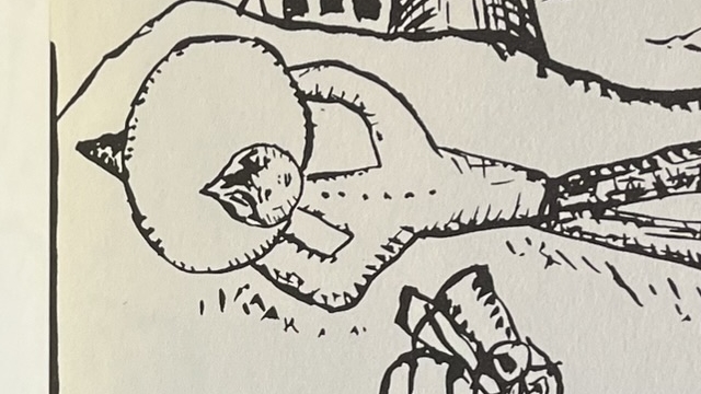 『ピッタリーナ』の絵本の表紙です。寝転んでいる男性のイラストが描かれています。