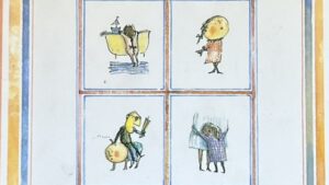 『おとなになること』の本の表紙です。さまざまな人の絵が小さく描かれています。