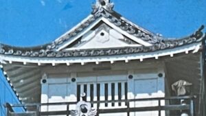 『戦国忍法図鑑』の本の表紙の写真です。お城の写真が載っています。