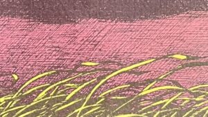 『風ありて』の本の表紙です。草原にたなびく草と空が描かれています。