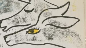 『BILLY THE KID』の絵本のページのイラストです。ヤギの絵が描かれています。