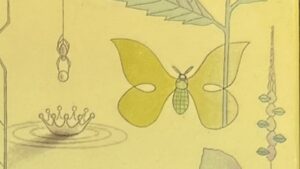 『からくりからくさ』の本の表紙のイラストです。