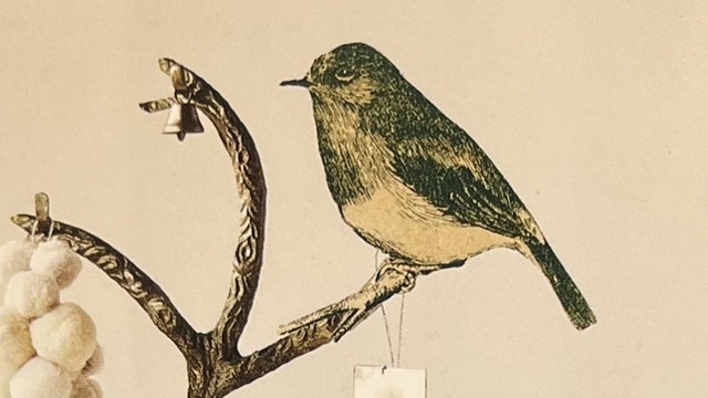 『ことり』の本の表紙のイラストです。枝にとまる鳥の絵が描かれています。