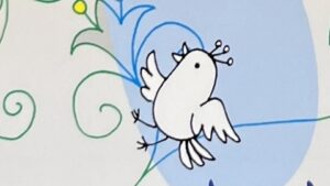 『ももこの21世紀日記』の本の表紙のイラストです。鳥の絵が描かれています。