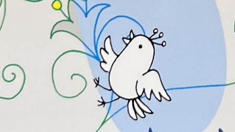 『ももこの21世紀日記』の本の表紙のイラストです。鳥の絵が描かれています。